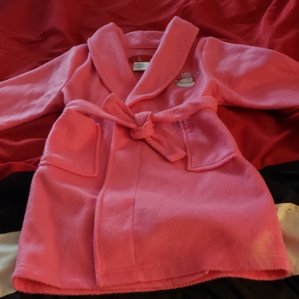 Robe with snowman patch
